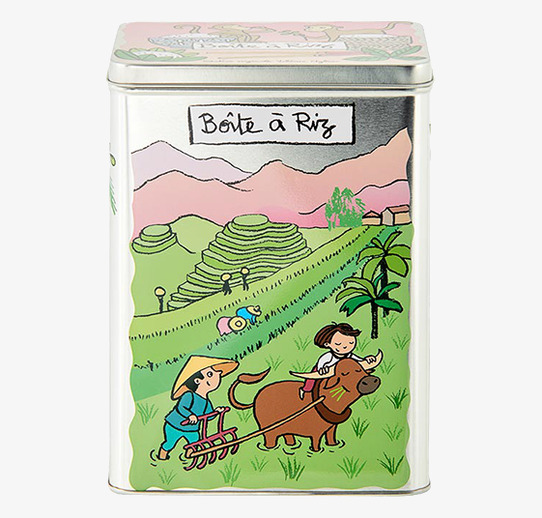 Plåtburk Ris från Derriére la porte med färgglad design