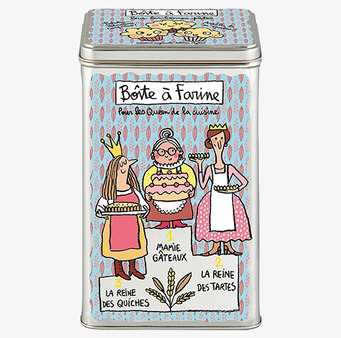 Plåtburk Mjöl från Derriére la porte med retrodesign