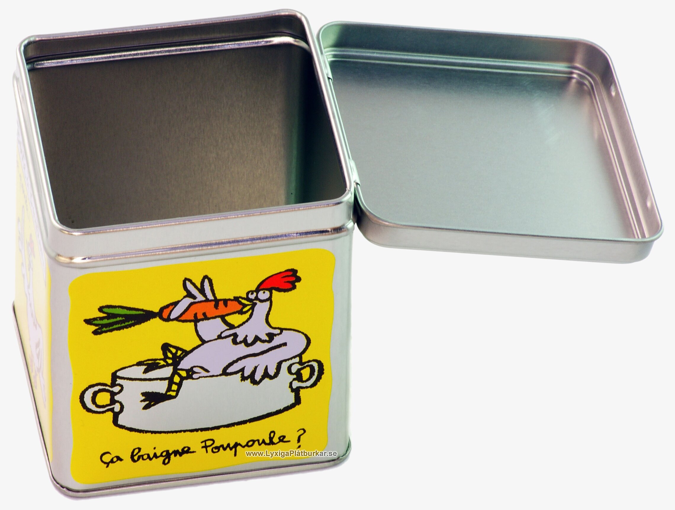 Plåtburk Hönsbuljong gul från varumärket Derriére la porte