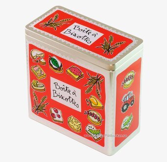 Plåtburk Skorpor röd från Derriére la porte, lantlig design