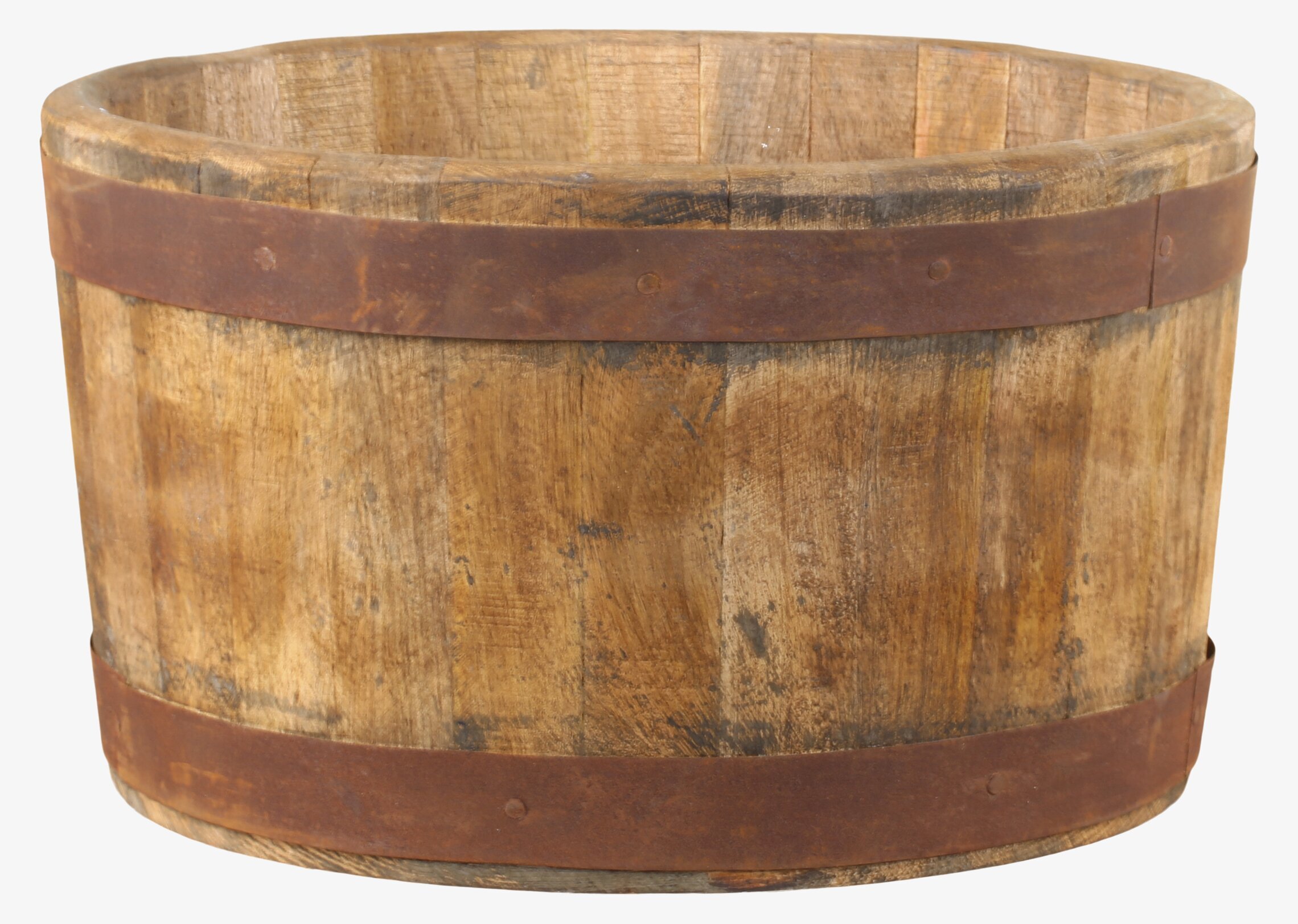 Bild av charmigt kärl i naturmaterial med metallband