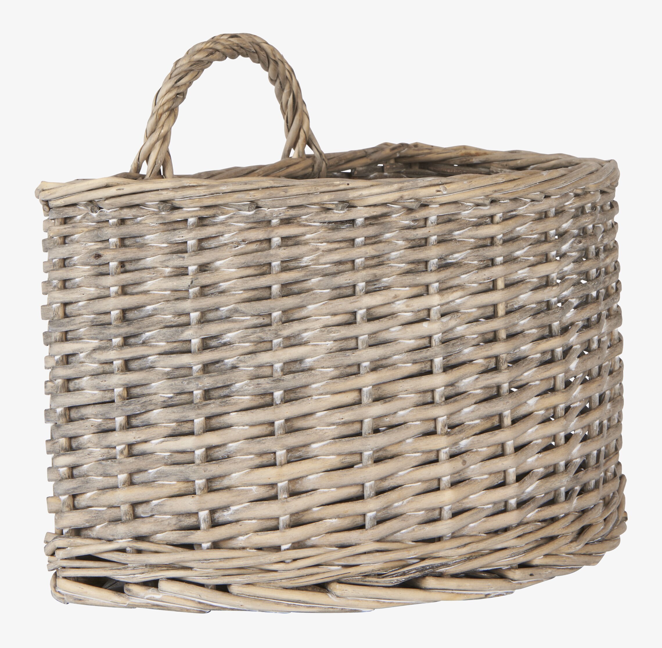 Bild av rustik halvcirkulär väggkorg i naturmaterial