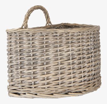 Bild av rustik halvcirkulär väggkorg i naturmaterial