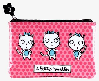 Bild av färgglad necessär med lekfull kattdesign