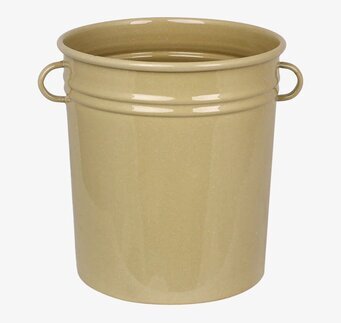 Redskapsburk Ingrid Gul från Strömshaga i blank emalj