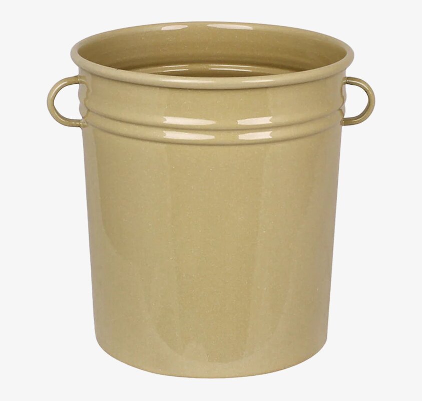 Redskapsburk Ingrid Gul från Strömshaga i blank emalj