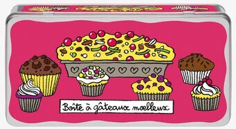 Plåtburk Bakverk rosa från Derriére la porte med bakverk