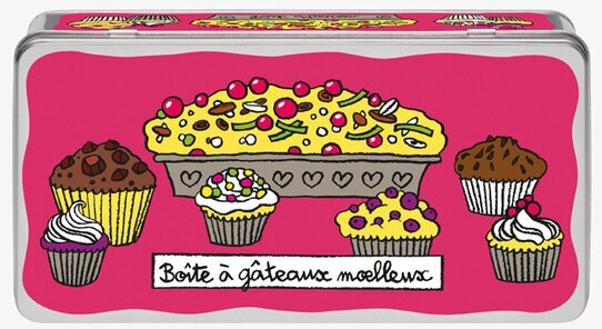 Plåtburk Bakverk rosa från Derriére la porte med bakverk