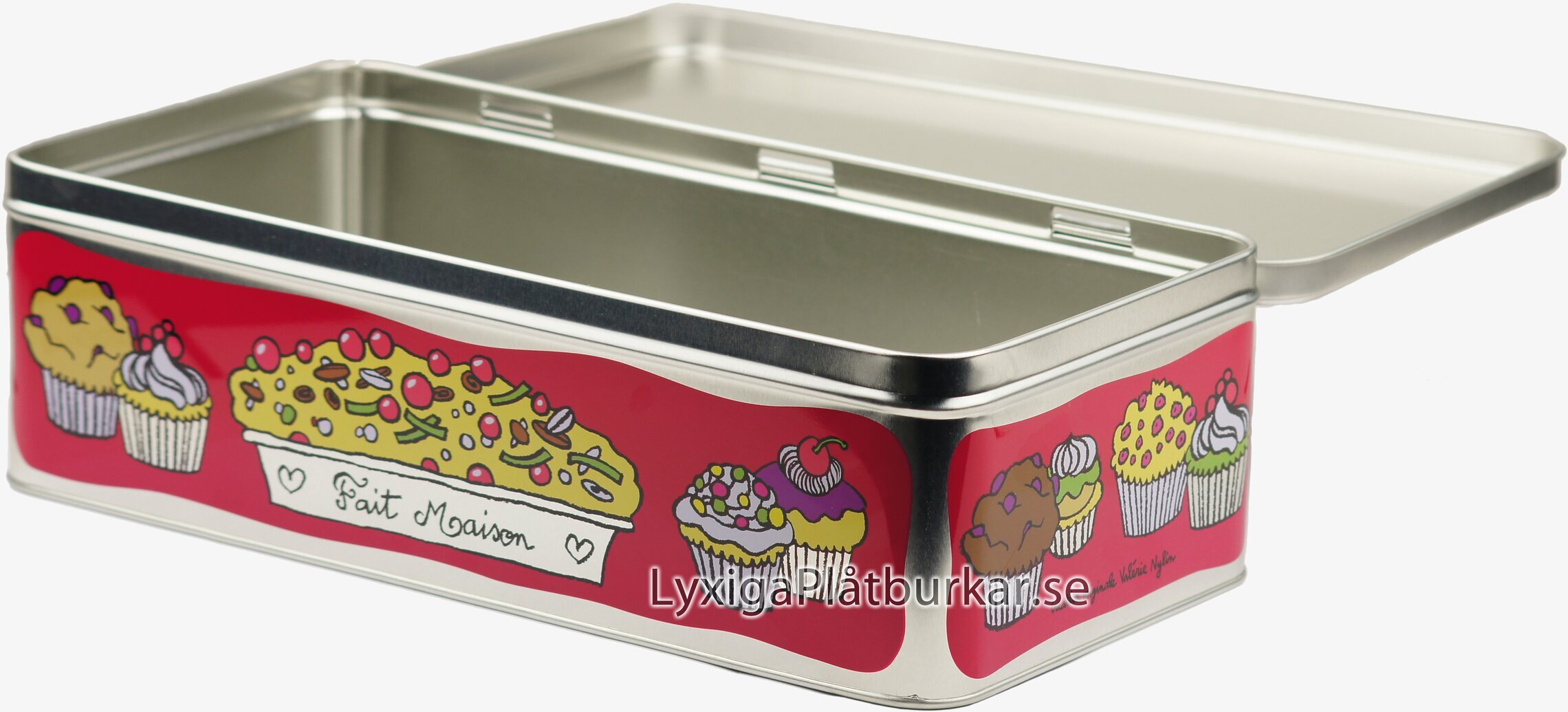 Plåtburk Bakverk rosa från Derriére la porte med bakverk