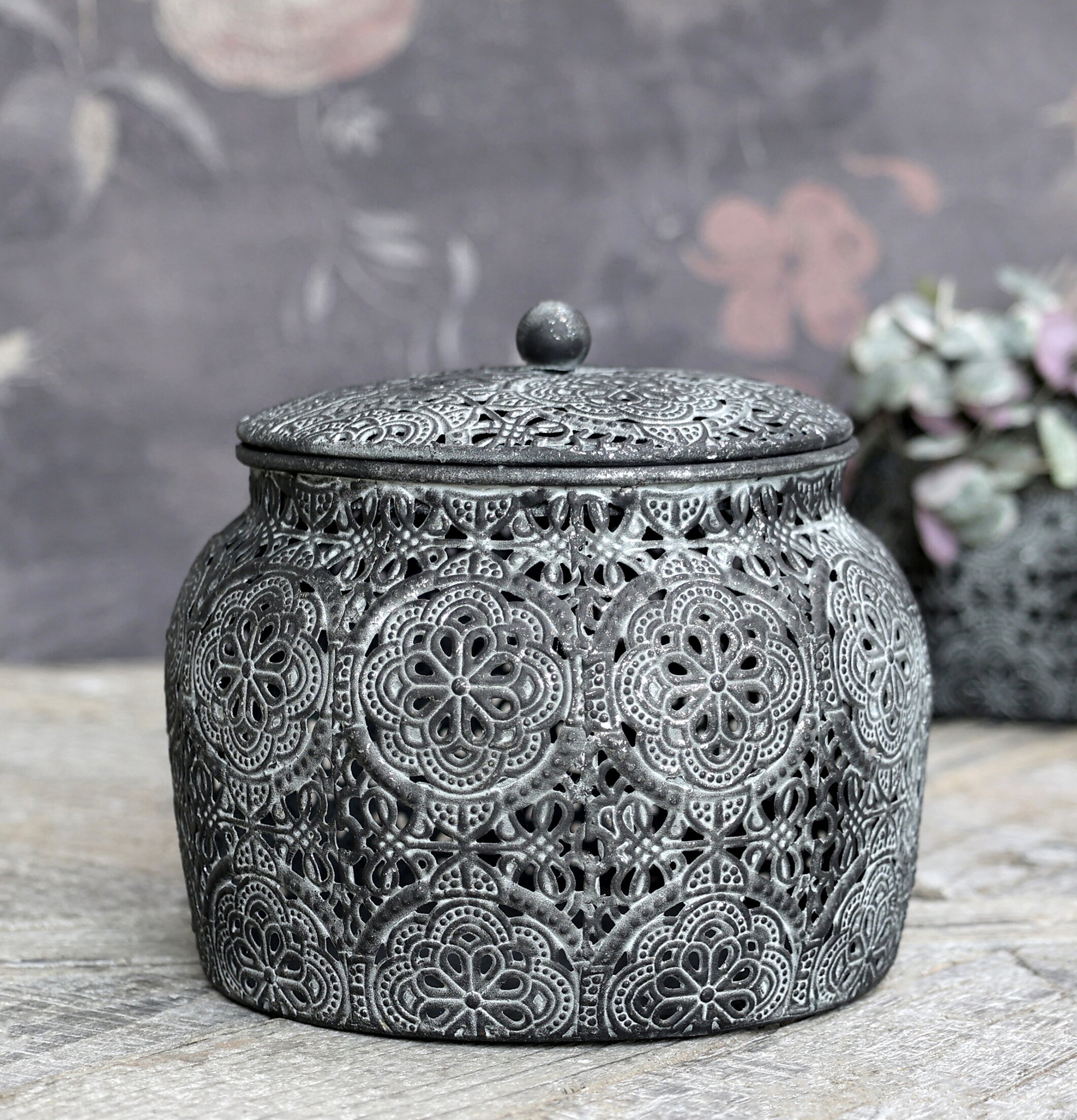 Förvaringsburk Med Lock Antique Zink från Chic Antique