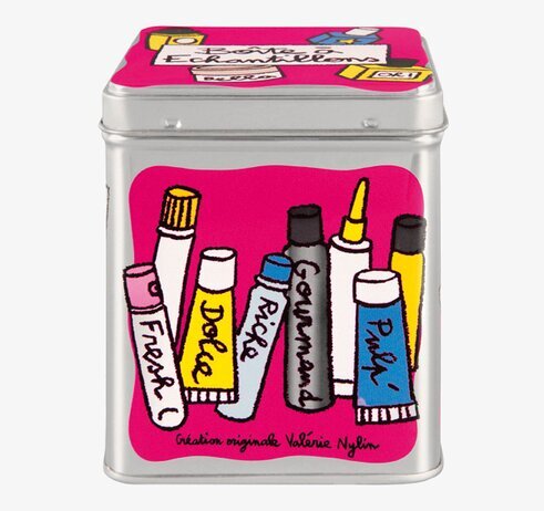 Plåtburk Småprover rosa från Derriére la porte med lock