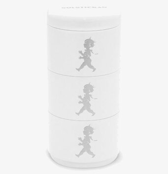 Förvaringsburk Tredelad Vit från Solstickan, tre sektioner