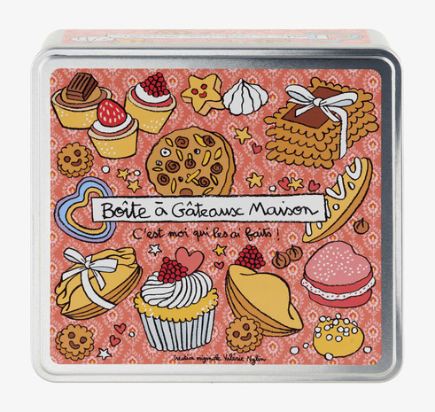 Plåtburk Kakor från Derriére la porte med färgglada bakverk