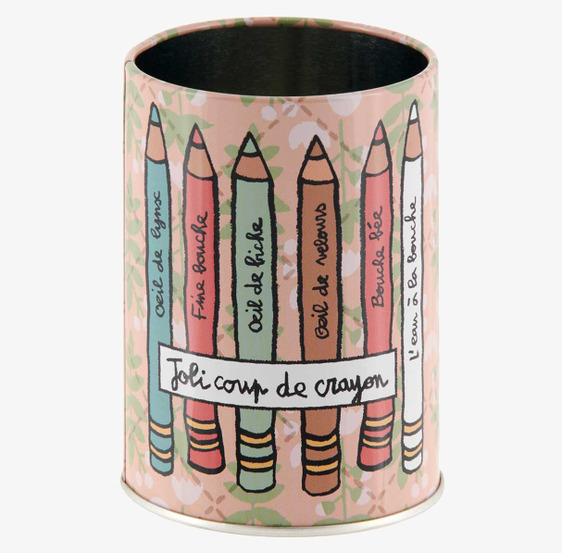 Plåtburk Smink från Derriére la porte med färgglada pennor