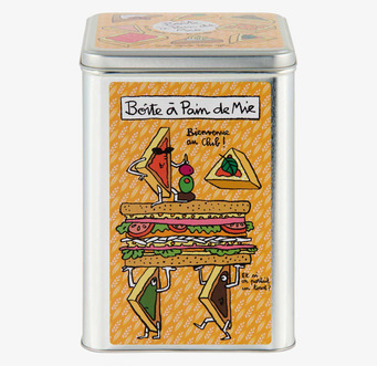 Plåtburk Bröd Gul från Derriére la porte med illustrationer