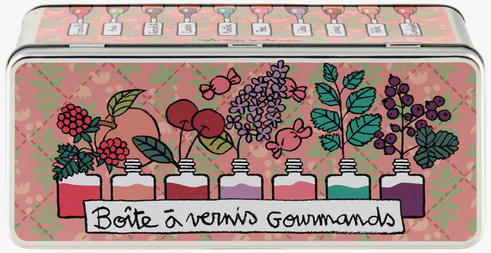 Plåtburk Nagellack från Derriére la porte med färgglada motiv