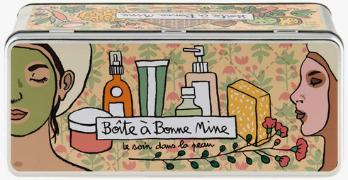 Plåtburk Hudvård från Derriére la porte med färgglad design