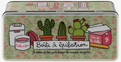 Plåtburk Epilator från Derriére la porte med blommönster