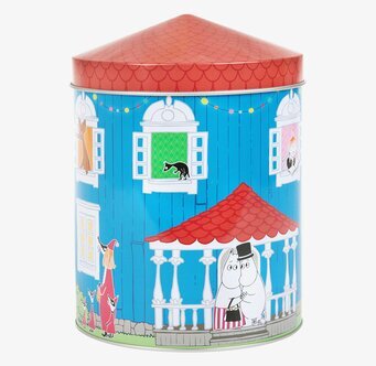 Plåtburk Muminhuset från Moomin by Martinex i köksmiljö