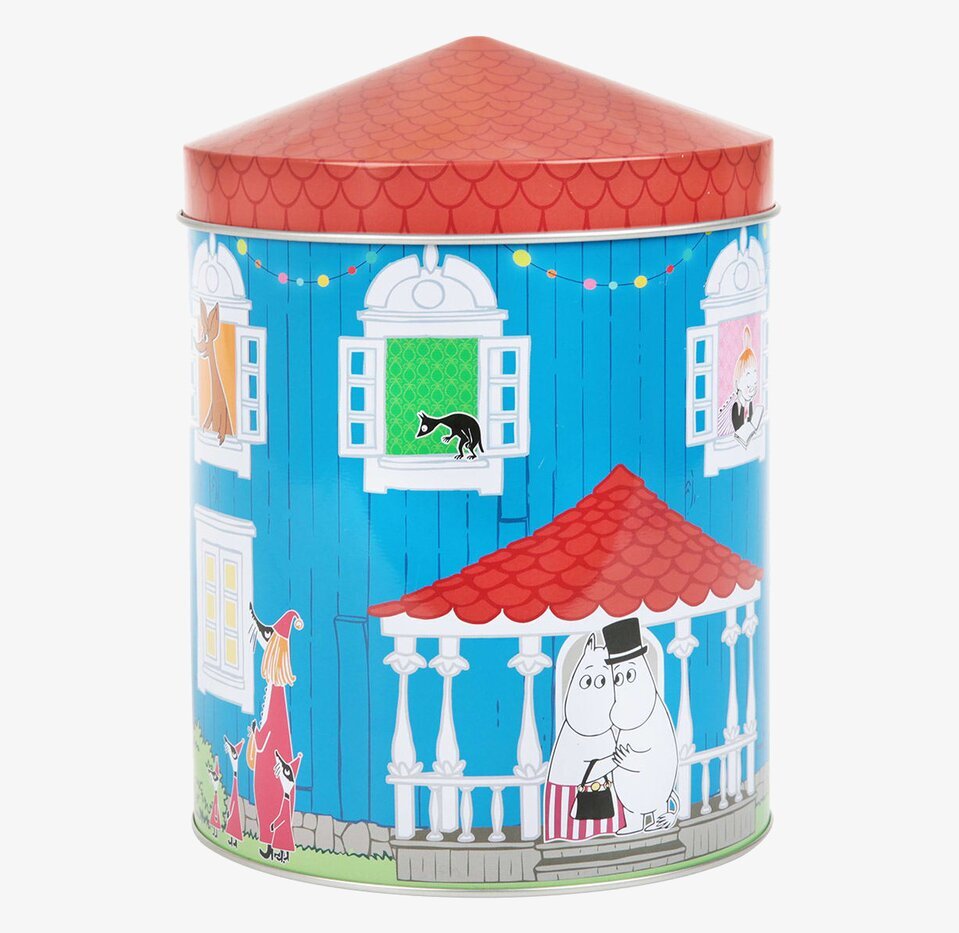 Plåtburk Muminhuset från Moomin by Martinex i köksmiljö