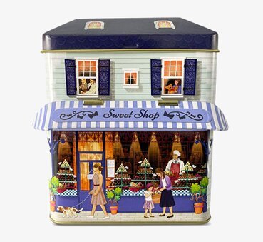 Plåtburk Markishus Sweet Shop från Bromma Kortförlag