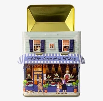 Plåtburk Markishus Sweet Shop från Bromma Kortförlag