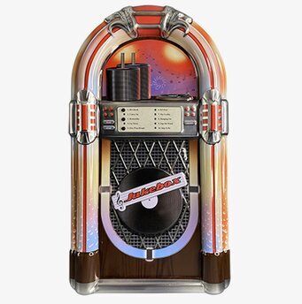 Plåtburk Jukebox från Bromma Kortförlag i retrodesign