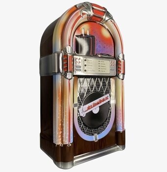 Plåtburk Jukebox från Bromma Kortförlag med retro design