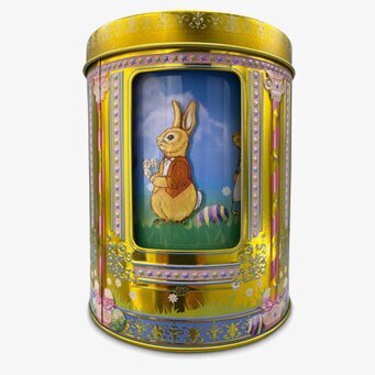 Plåtburk Speldosa Påsk från Bromma Kortförlag med påskmotiv