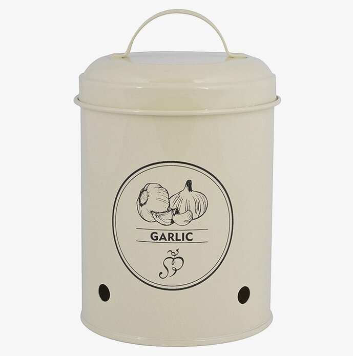 Plåtburk Vitlök från Gardenlife med vitlöksillustration