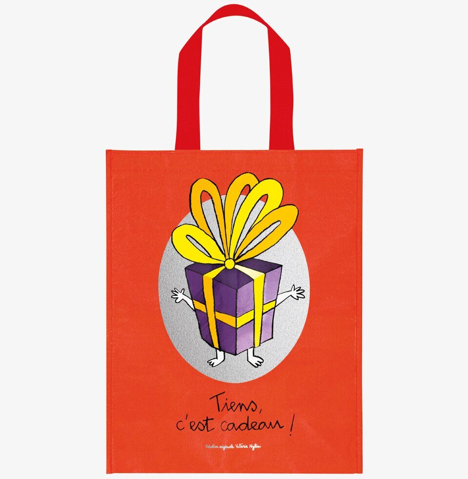 Bild av livlig presentpåse med charmig illustration