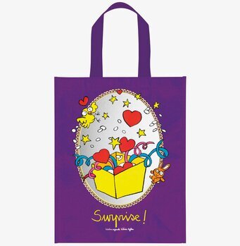 Bild av färgglad presentpåse med festligt motiv