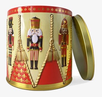 Plåtburk Nutcracker Drum från Bromma Kortförlag med lock