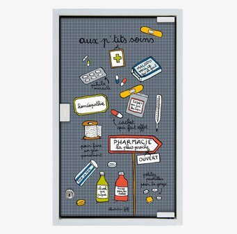 Bild på stilrent medicinskåp med fransk design och motiv