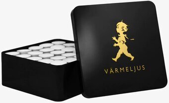 Plåtburk Värmeljus Svart/Guld från Solstickan i fokus