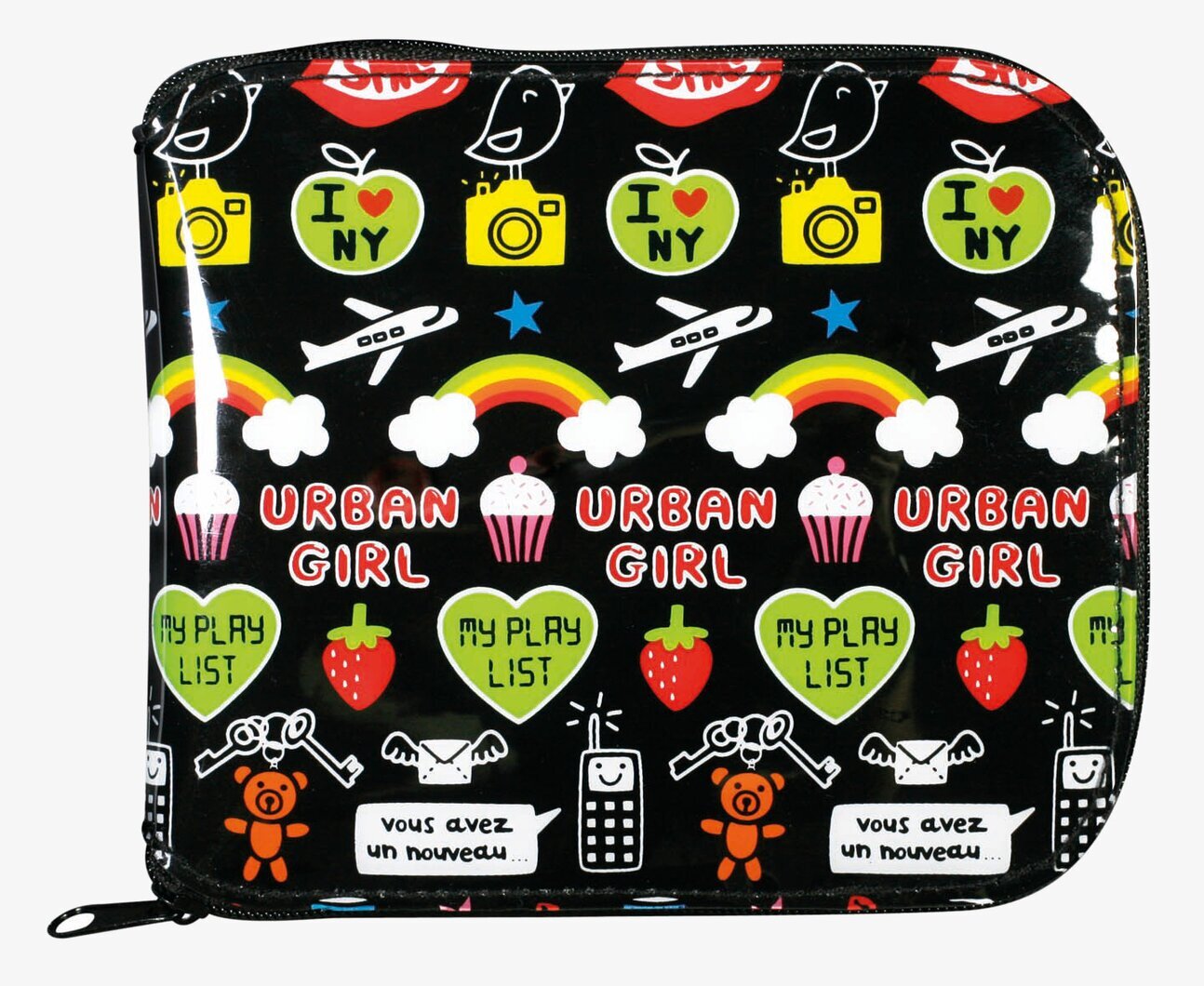 Bild av färgglad väska med urbana och livliga motiv