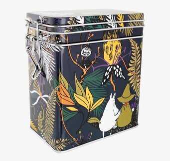 Plåtburk Mumin Orkide från Moomin by Martinex med mönster