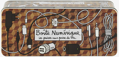 Plåtburk Laddare Brun från Derriére la porte med kablar