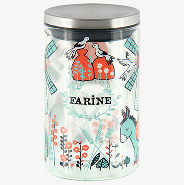 Glasburk Mjöl från Derrière la porte med dekorativa mönster