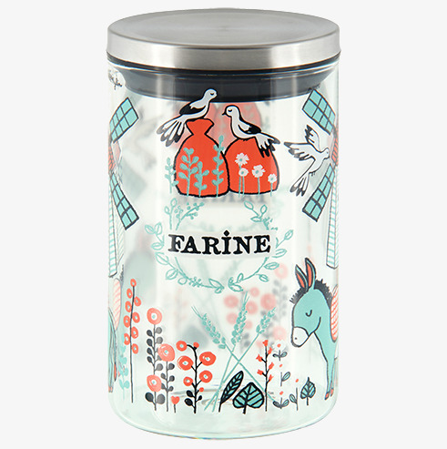 Glasburk Mjöl från Derrière la porte med dekorativa mönster