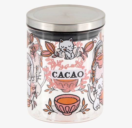 Glasburk Kakao från Derriére la porte med lekfulla katter