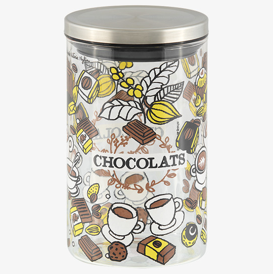 Glasburk Choklad från Derriére la porte med chokladmotiv