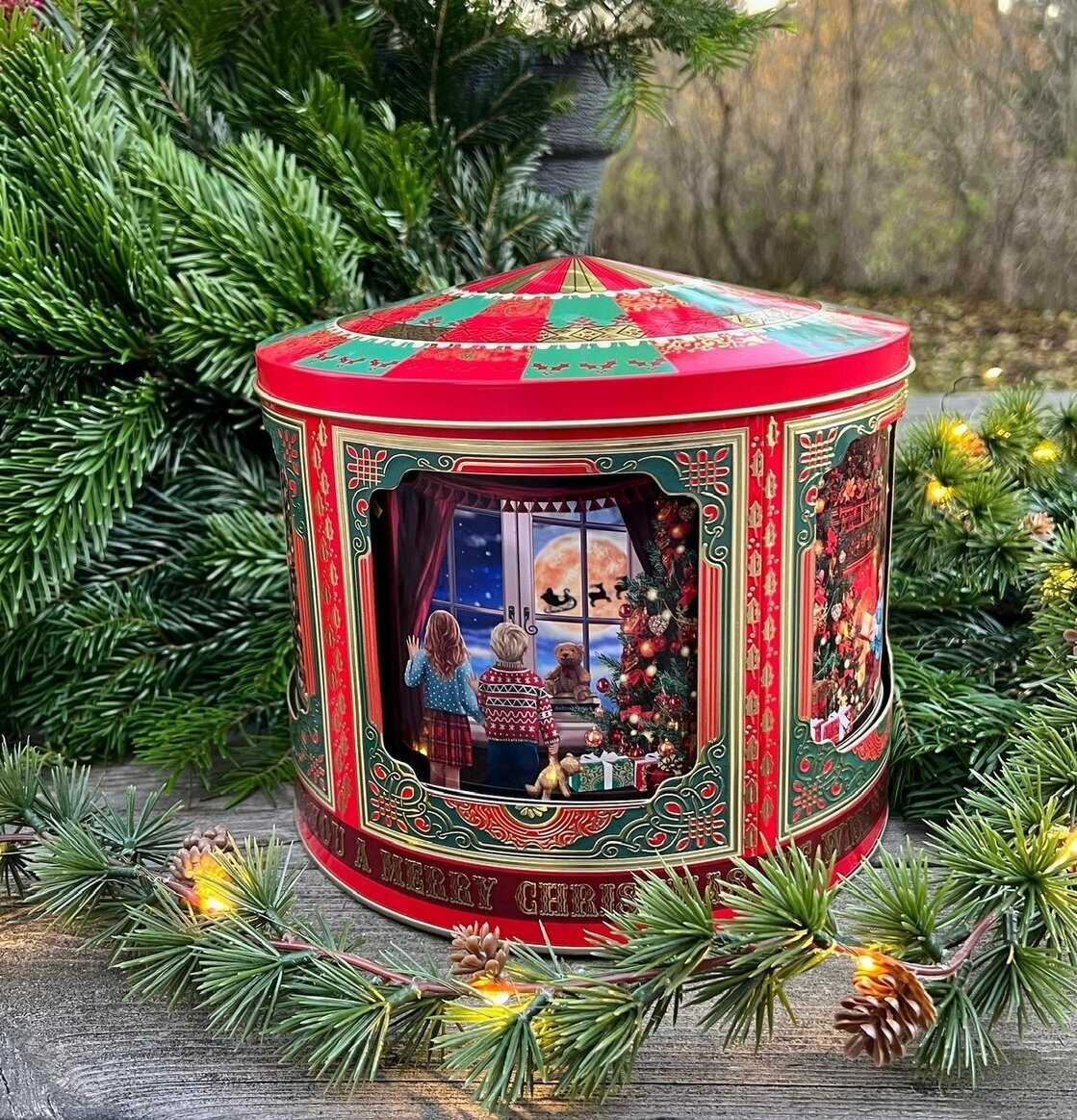 Plåtburk Speldosa Santa Stor från Bromma Kortförlag