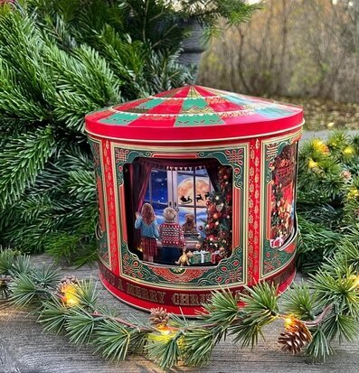 Plåtburk Speldosa Santa Stor från Bromma Kortförlag