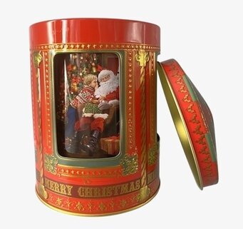 Plåtburk Speldosa Santa Liten från Bromma Kortförlag