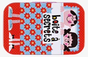 Plåtburk Vuxenhemlisar från Derriére la porte, färgstark