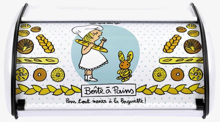 Bild av charmig brödbox med lekfull design och motiv