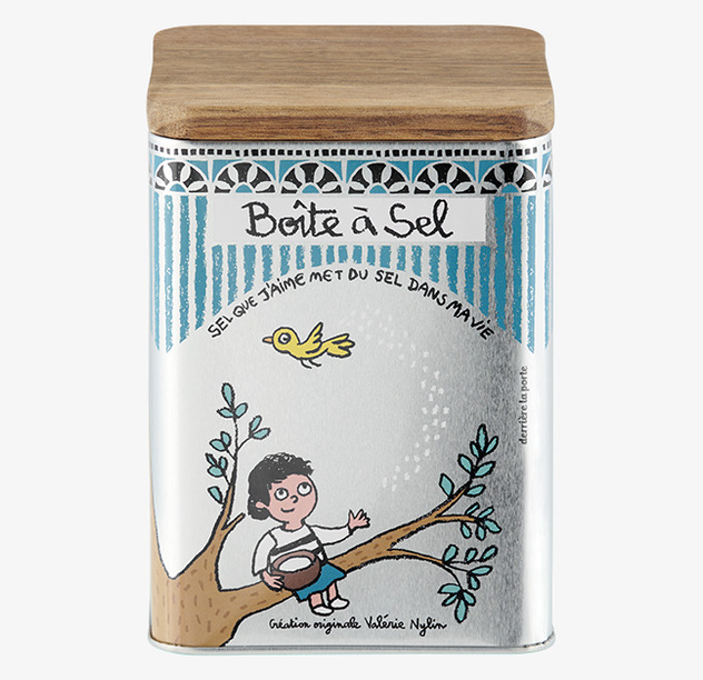 Plåtburk Salt från Derriére la porte med färgglad design