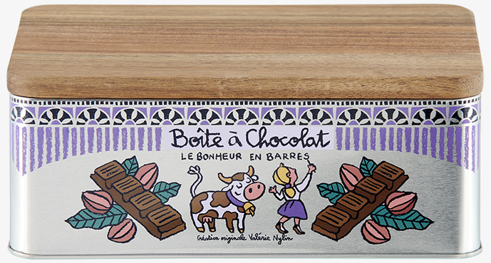 Plåtburk Choklad från Derrière la porte med trälock