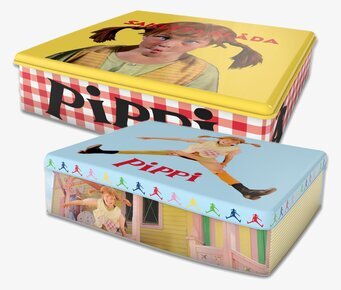 Plåtburk Pippi-set från Pluto Produkter med Pippi-motiv